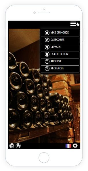 Carte des vins sur tablette