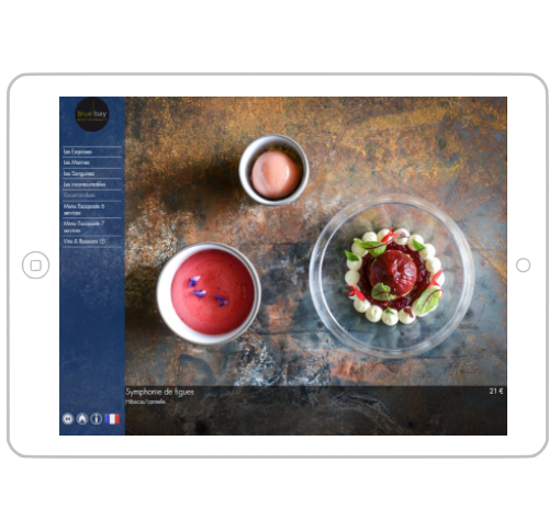 menu sur tablette