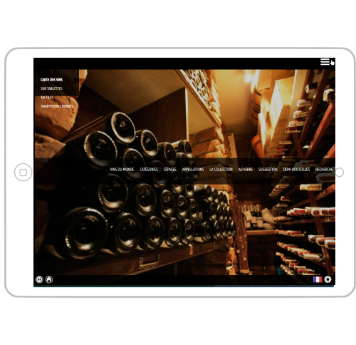 Carte des vins sur tablette