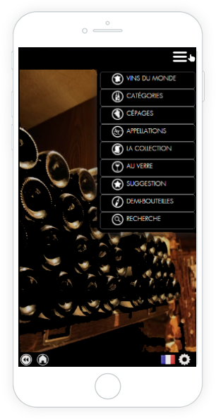 Carte des vins sur tablette